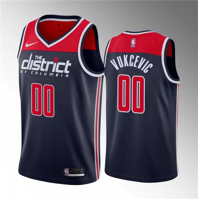Men%27s Washington Wizards #00 Tristan Vukcevic Navy 2023 Draft Statement Edition Stitched Jersey Dzhi